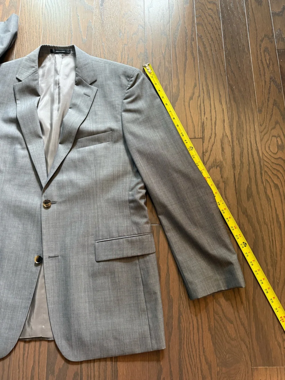 BOSS HUGO BOSS GREY Super 100 Wool Suit Size 44 LONG